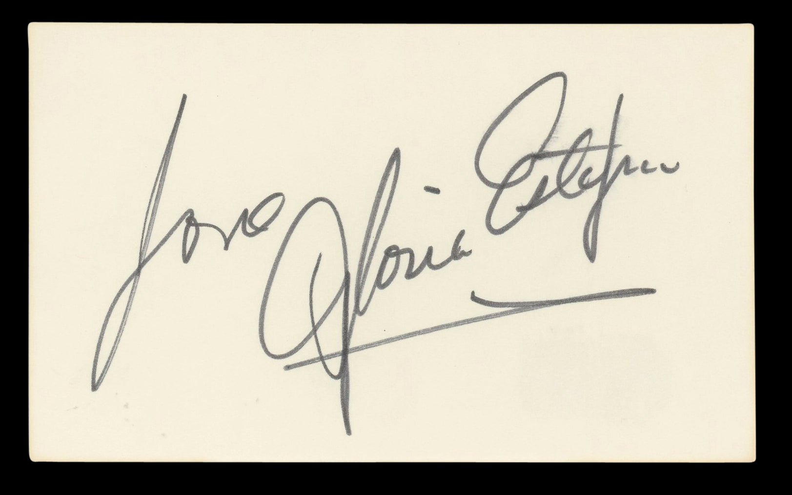 Gloria Estefan "Love" Authentic Signed 3x5 Index Card Autographed BAS #BL96642