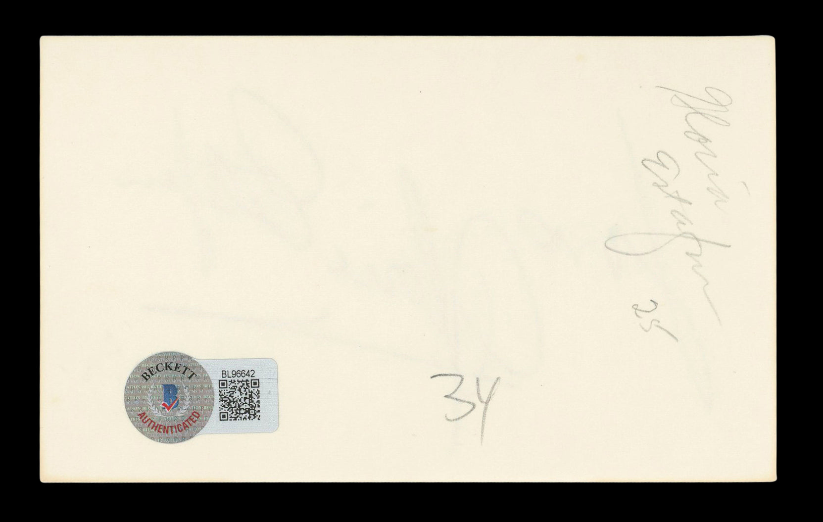 Gloria Estefan "Love" Authentic Signed 3x5 Index Card Autographed BAS #BL96642