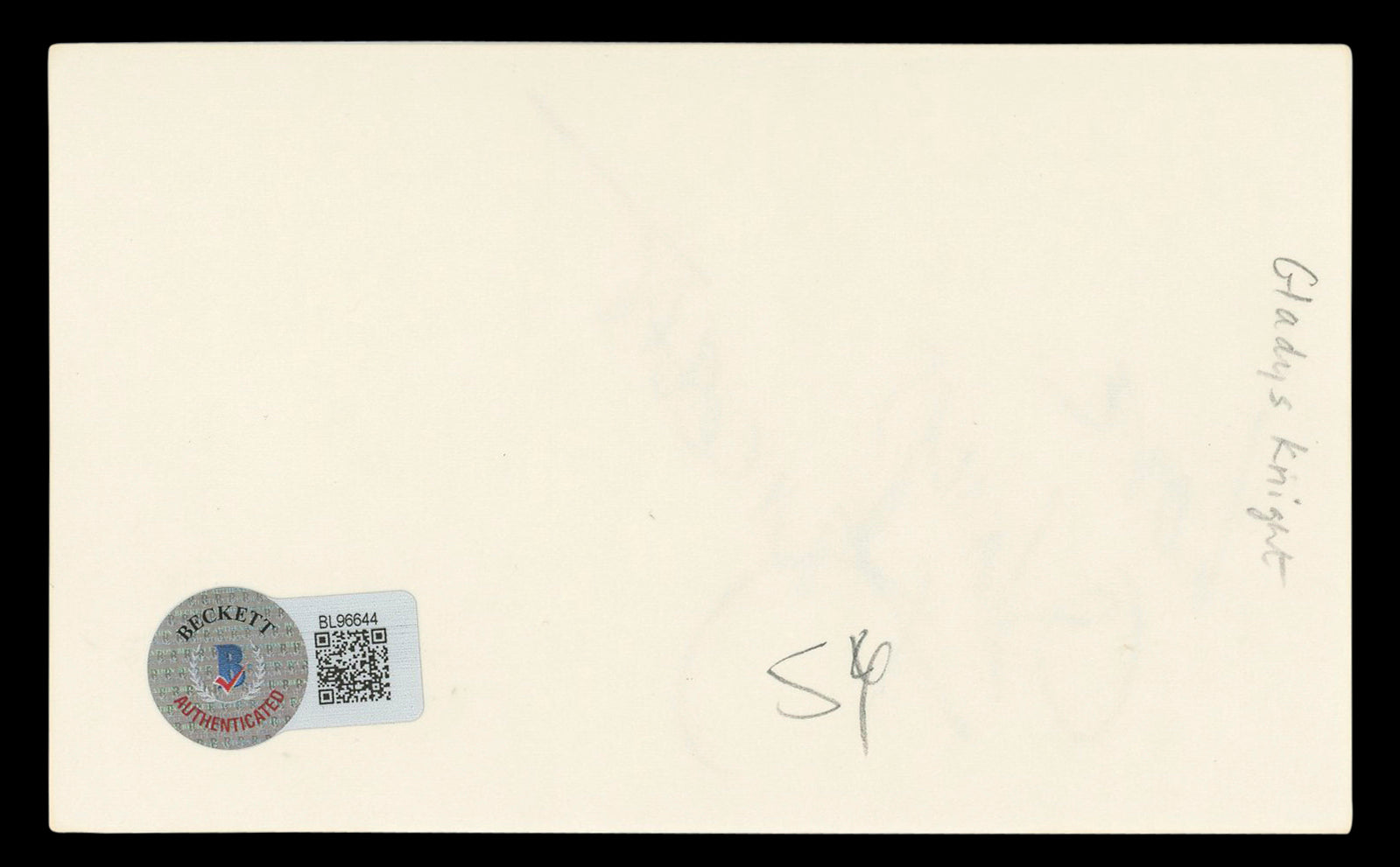 Gladys Knight "Love" Authentic Signed 3x5 Index Card Autographed BAS #BL96644