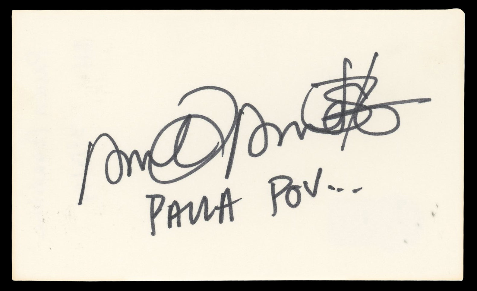 Paula Poundstone Comedian "PAULA POV" Signed 3x5 Index Card BAS #BN06517