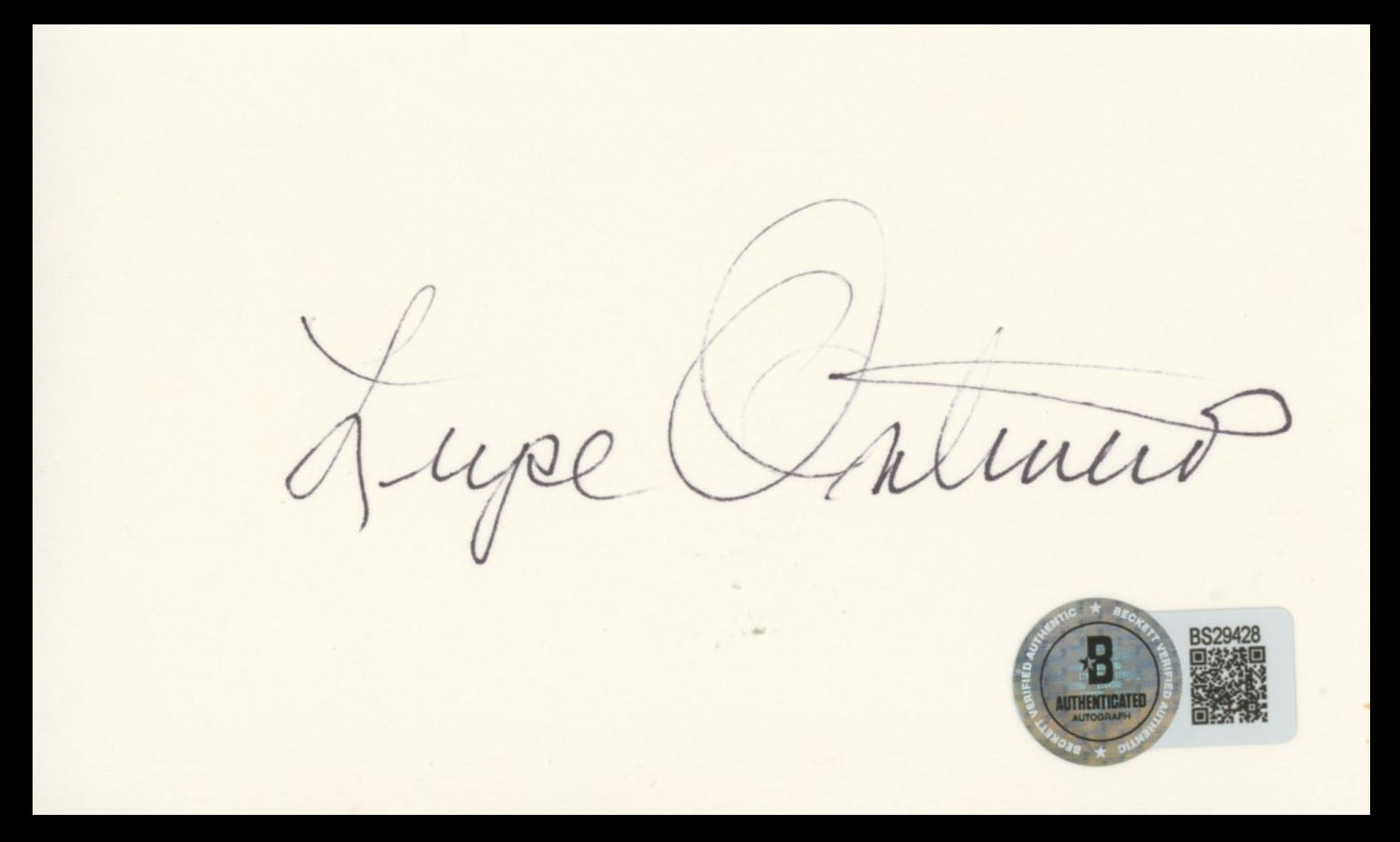 Lupe Ontiveros The Goonies Authentic Signed 3x5 Index Card BAS #BS29428