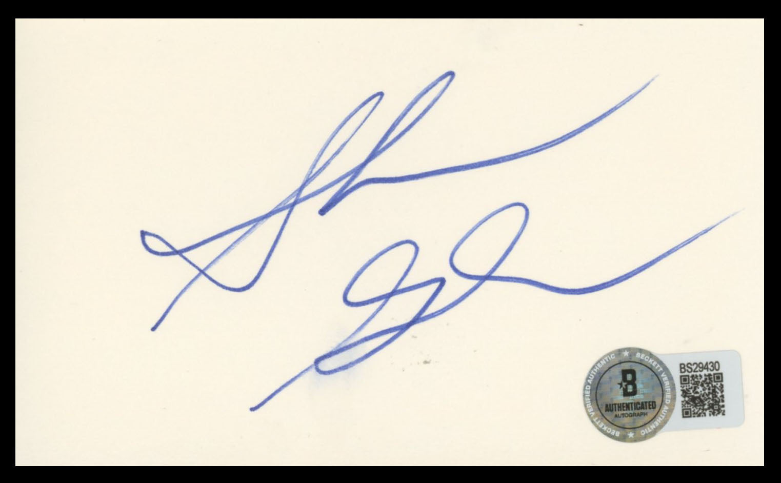 Sharon Gless Burn Notice Authentic Signed 3x5 Index Card BAS #BS29430