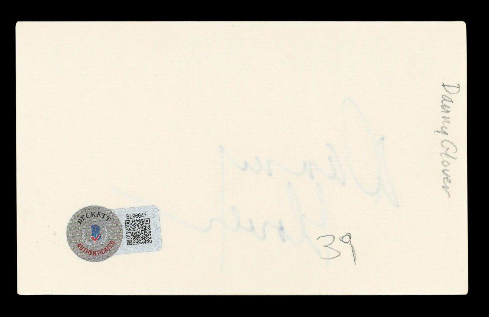 Danny Glover Lethal Weapon Authentic Signed 3x5 Index Card BAS #BL96647