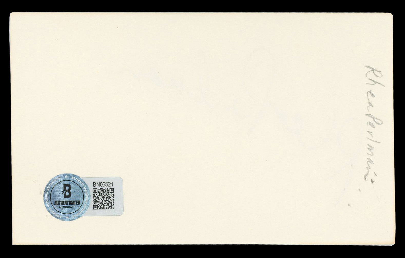 Rhea Perlman Cheers Authentic Signed 3x5 Index Card Autographed BAS #BN06521