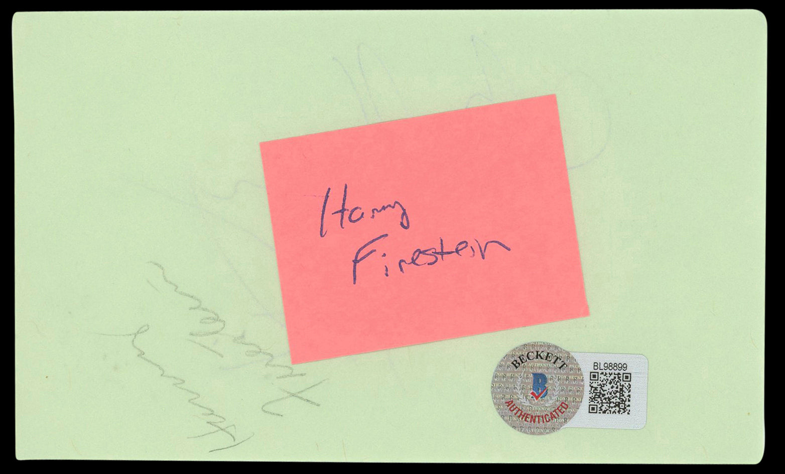 Harry Feinstein Photographer Authentic Signed 3x5 Index Card BAS #BL98899