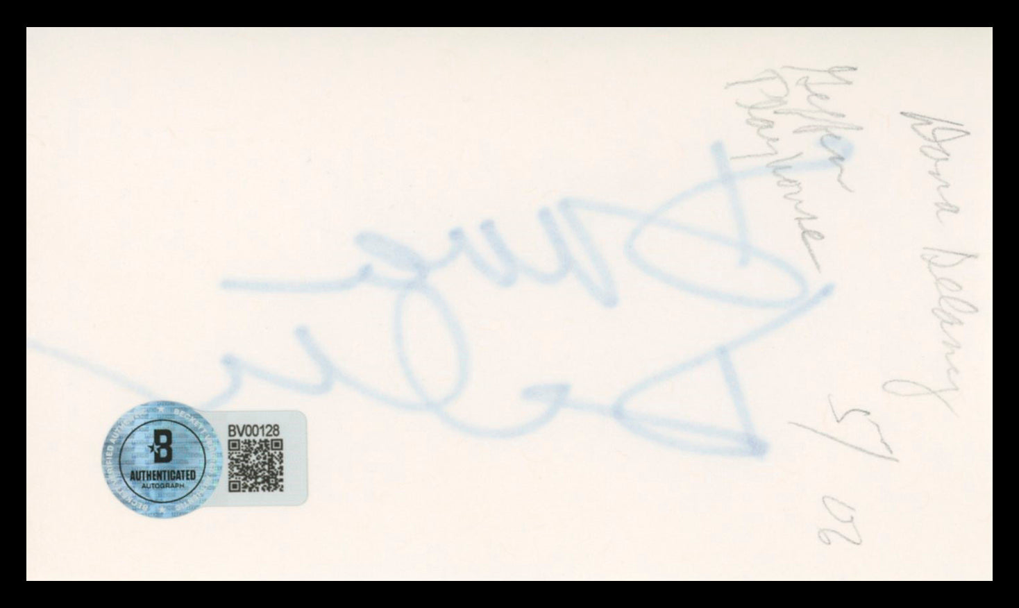 Dana Delany Tulsa King Authentic Signed 3x5 Index Card Autographed BAS #BV00128