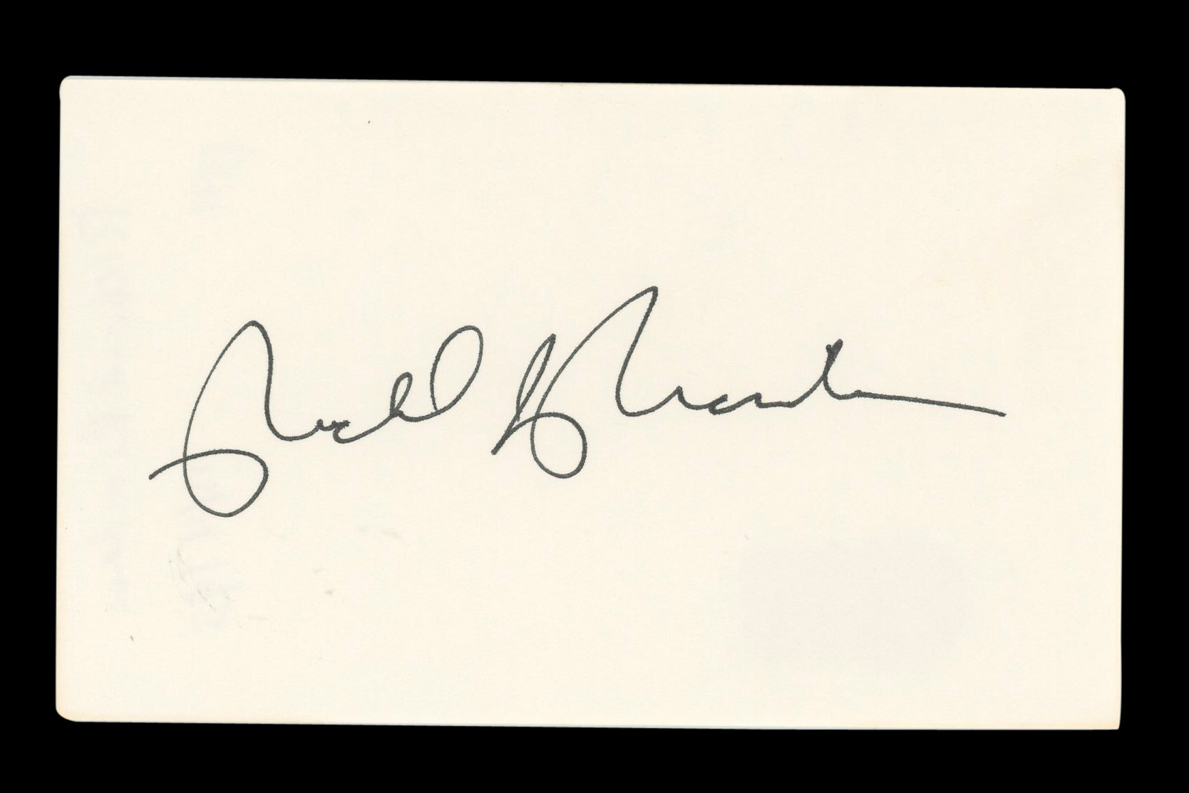 Richard Riordan Mayor Authentic Signed 3x5 Index Card Autographed BAS #AD70235