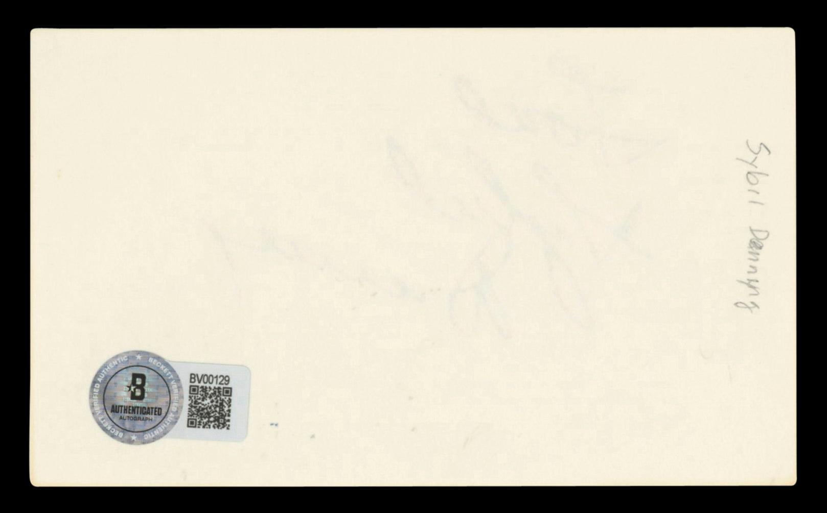 Sybil Danning Battle Beyond the Stars Love Signed 3x5 Index Card BAS #BV00129