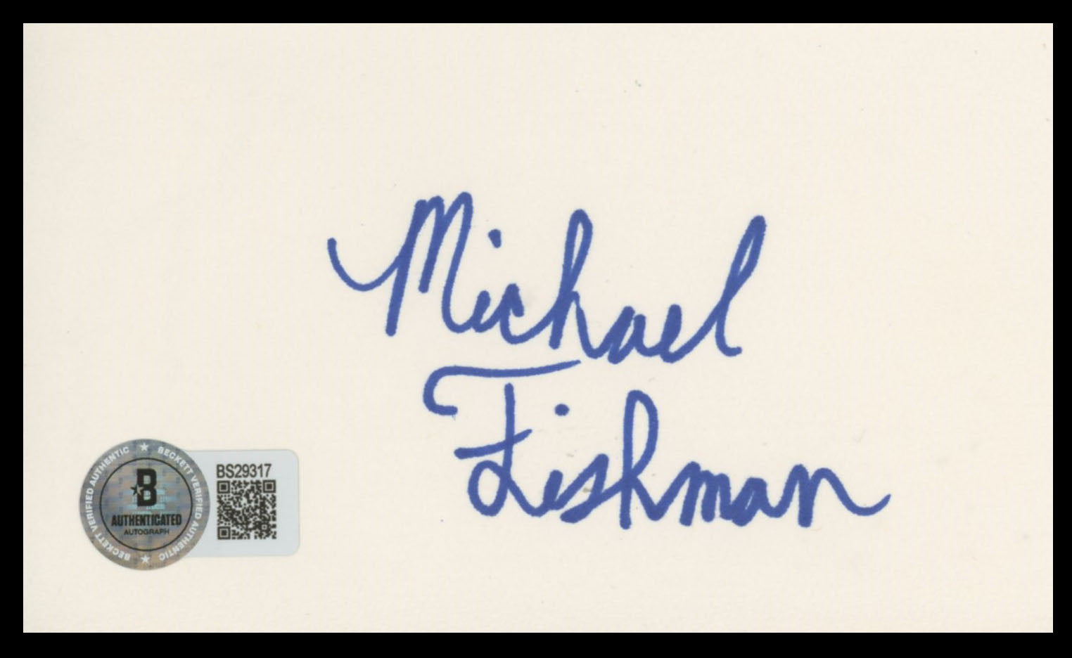 Michael Fishman Roseanne Authentic Signed 3x5 Index Card BAS #BS29317