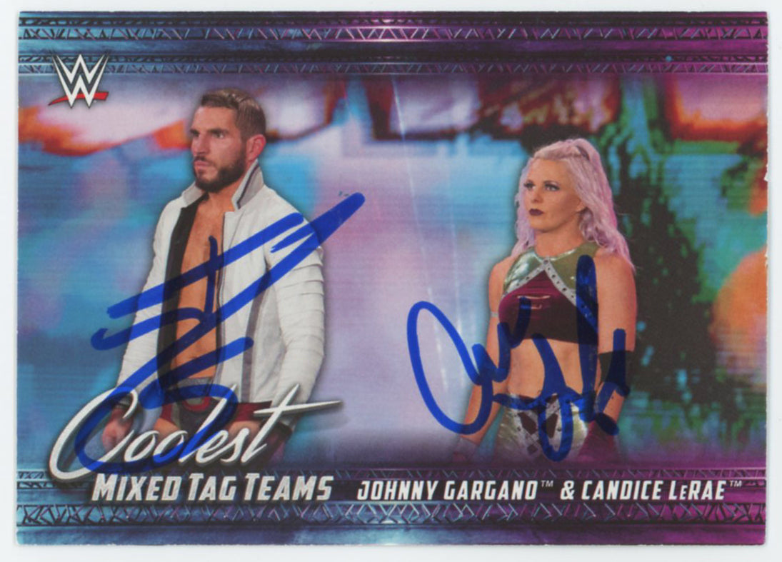 Johnny Gargano & Candice LeRae WWE Signed 2021 Topps #MT-10 Card BAS #BS86679
