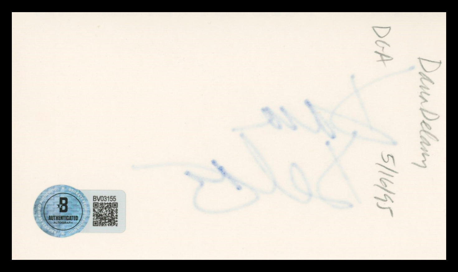 Dana Delany Tulsa King Authentic Signed 3x5 Index Card Autographed BAS #BV03155