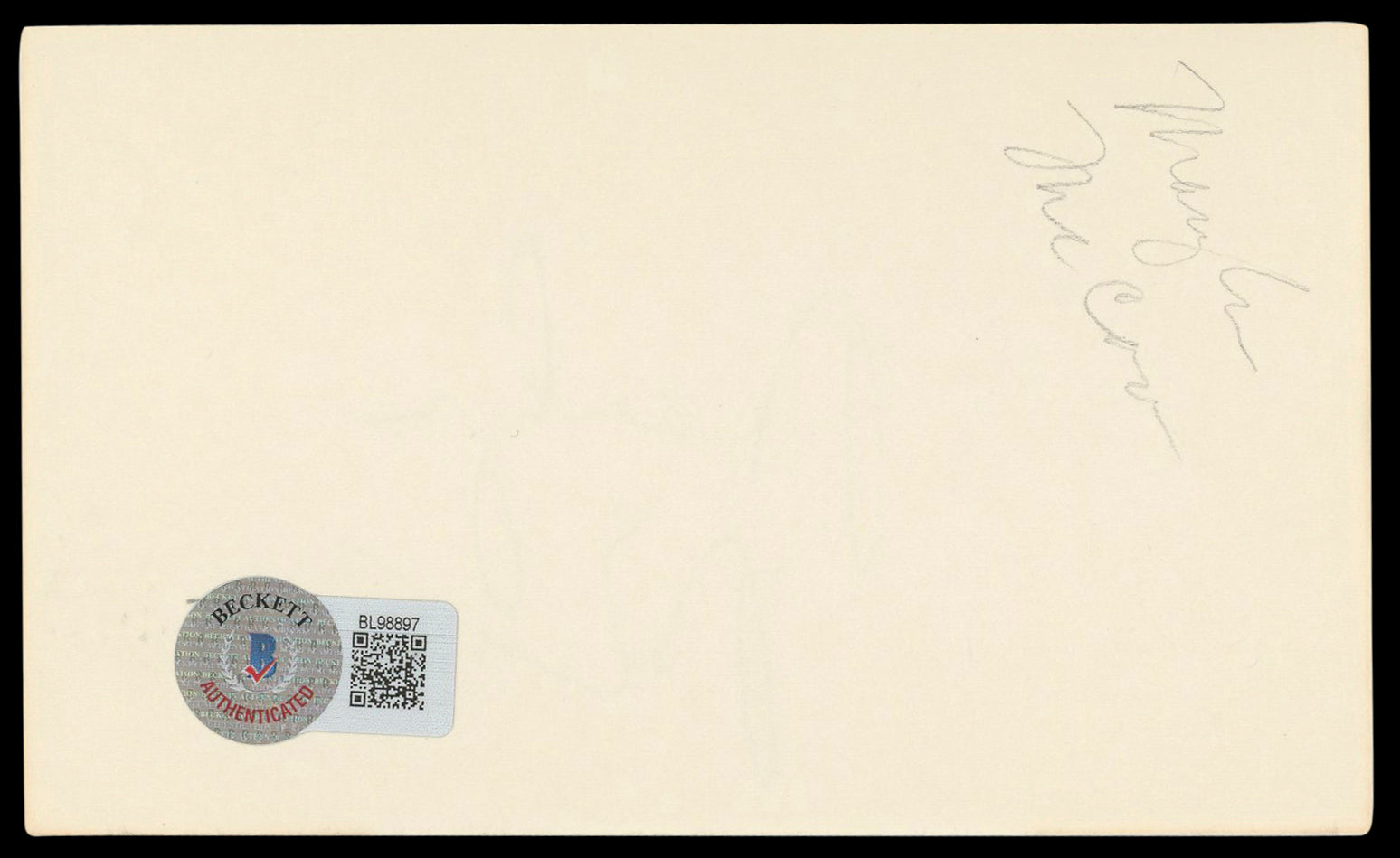 Marilyn McCoo 5th Dimension Authentic Signed 3x5 Index Card BAS #BL98897
