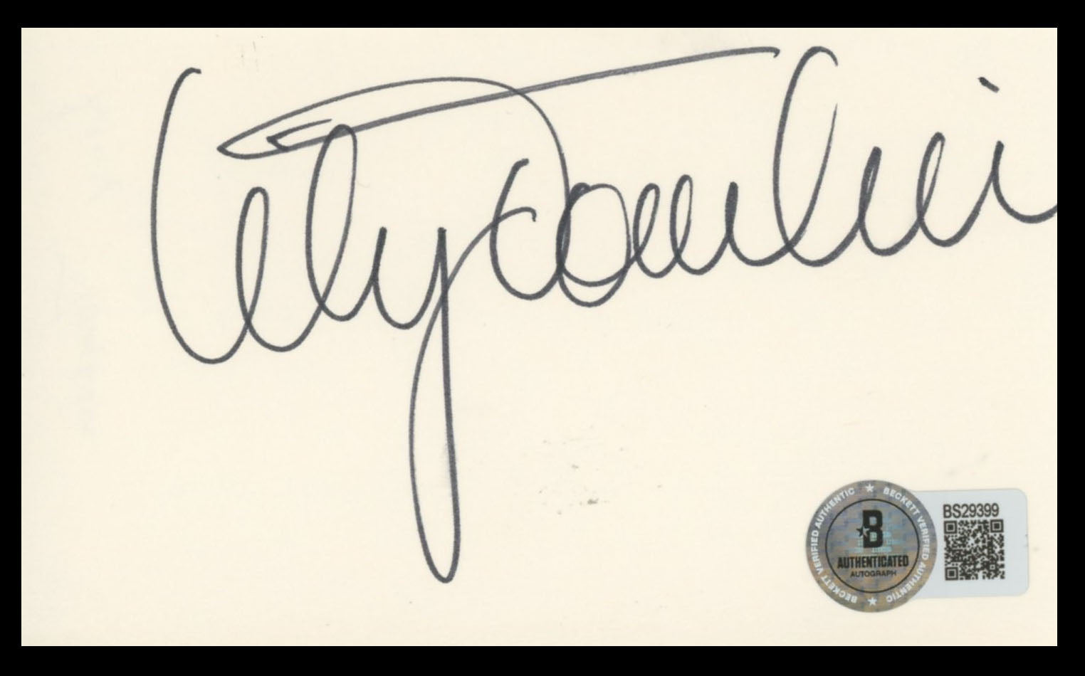 Lily Tomlin Grace and Frankie Authentic Signed 3x5 Index Card BAS #BS29399