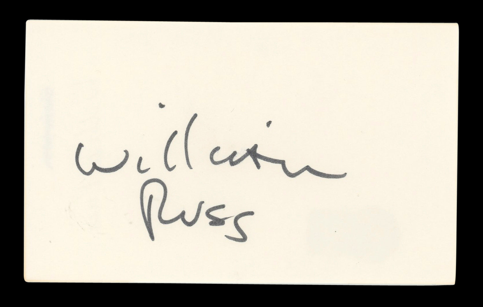 William Russ Boy Meets World Signed 3x5 Index Card Autographed BAS #AD70233