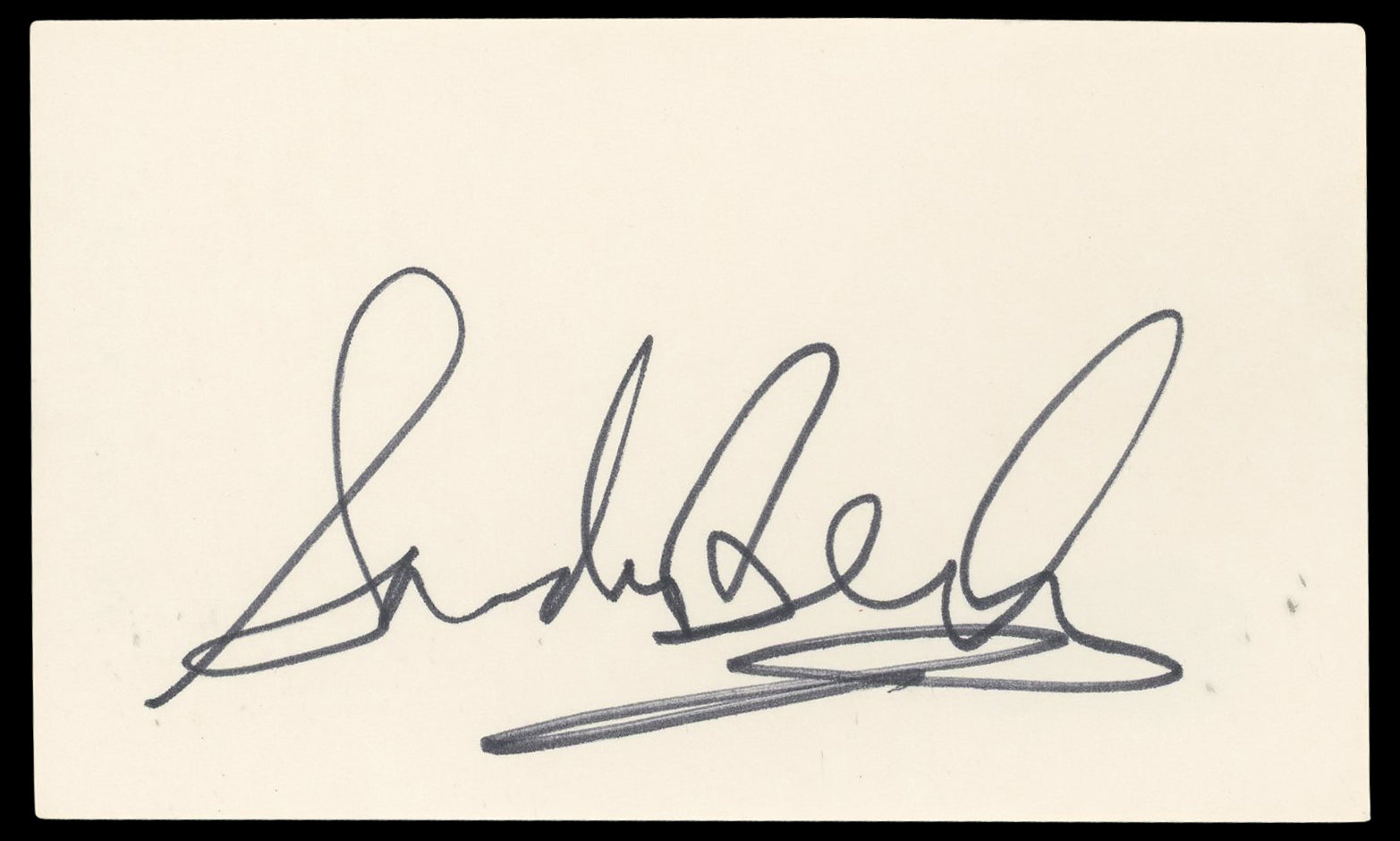 Sandra Bernhard The King Of Comedy Authentic Signed 3x5 Index Card BAS #BN06527