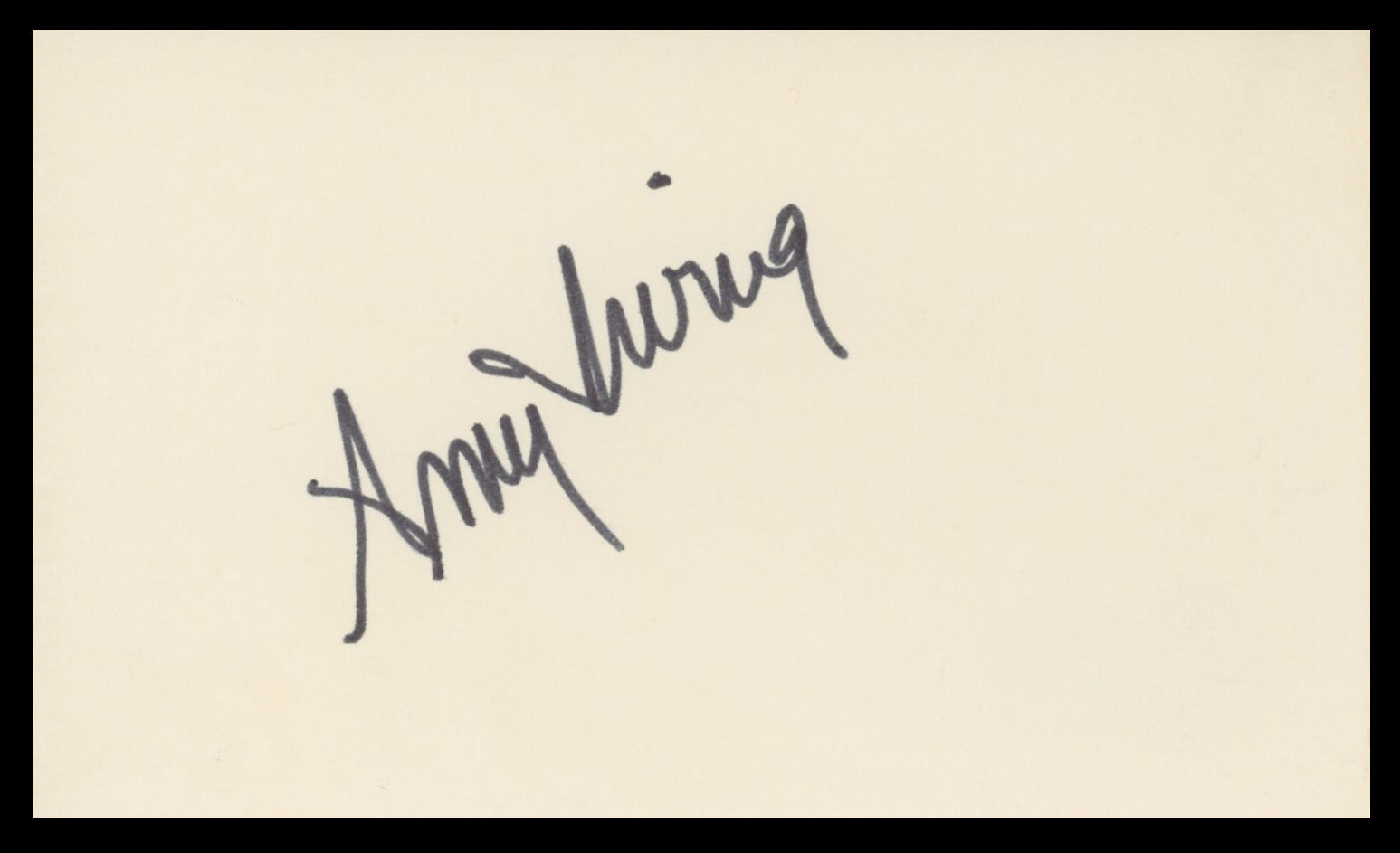 Amy Irving Yentl Authentic Signed 3x5 Index Card Autographed BAS #BV59117