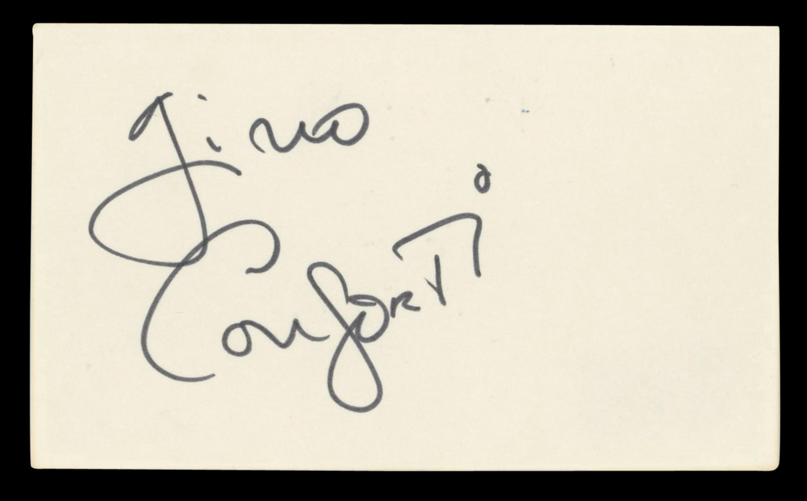 Gino Conforti Three's Company Authentic Signed 3x5 Index Card BAS #BV00122