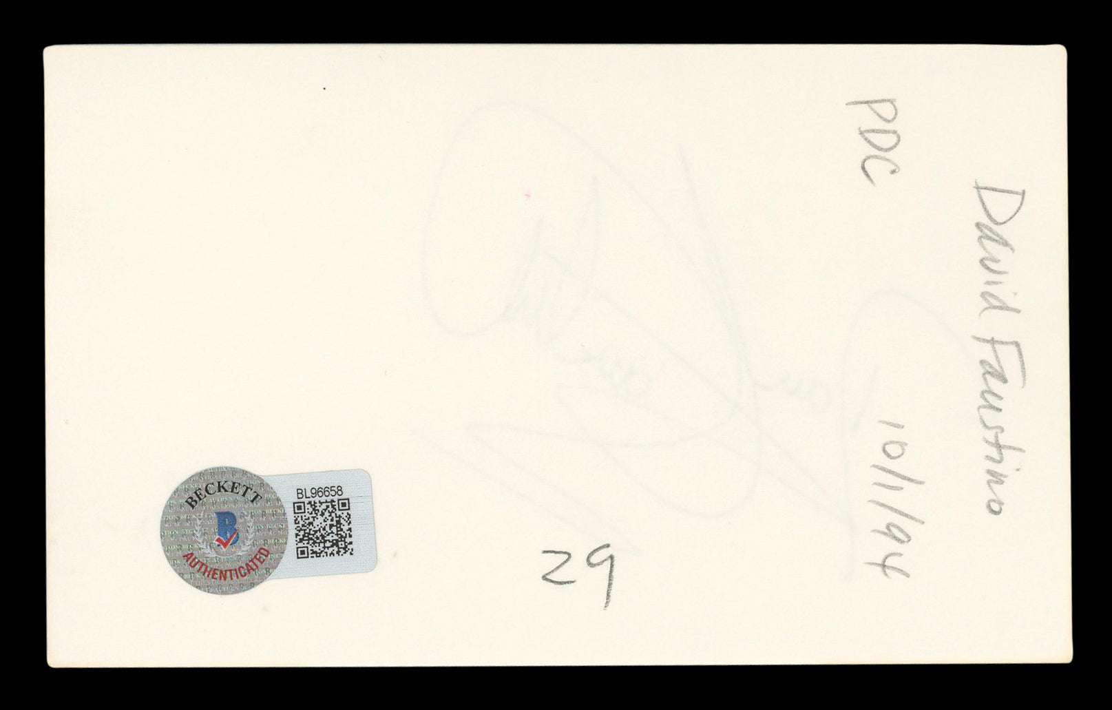 David Faustino Married With Children Signed 3x5 Index Card BAS #BL96658