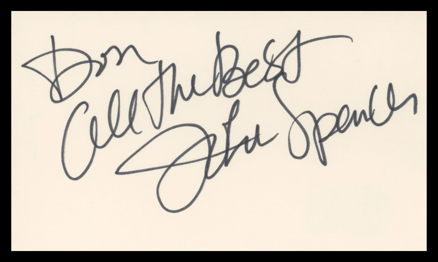John Spencer The West Wing Authentic Signed 3x5 Index Card BAS #BV03162