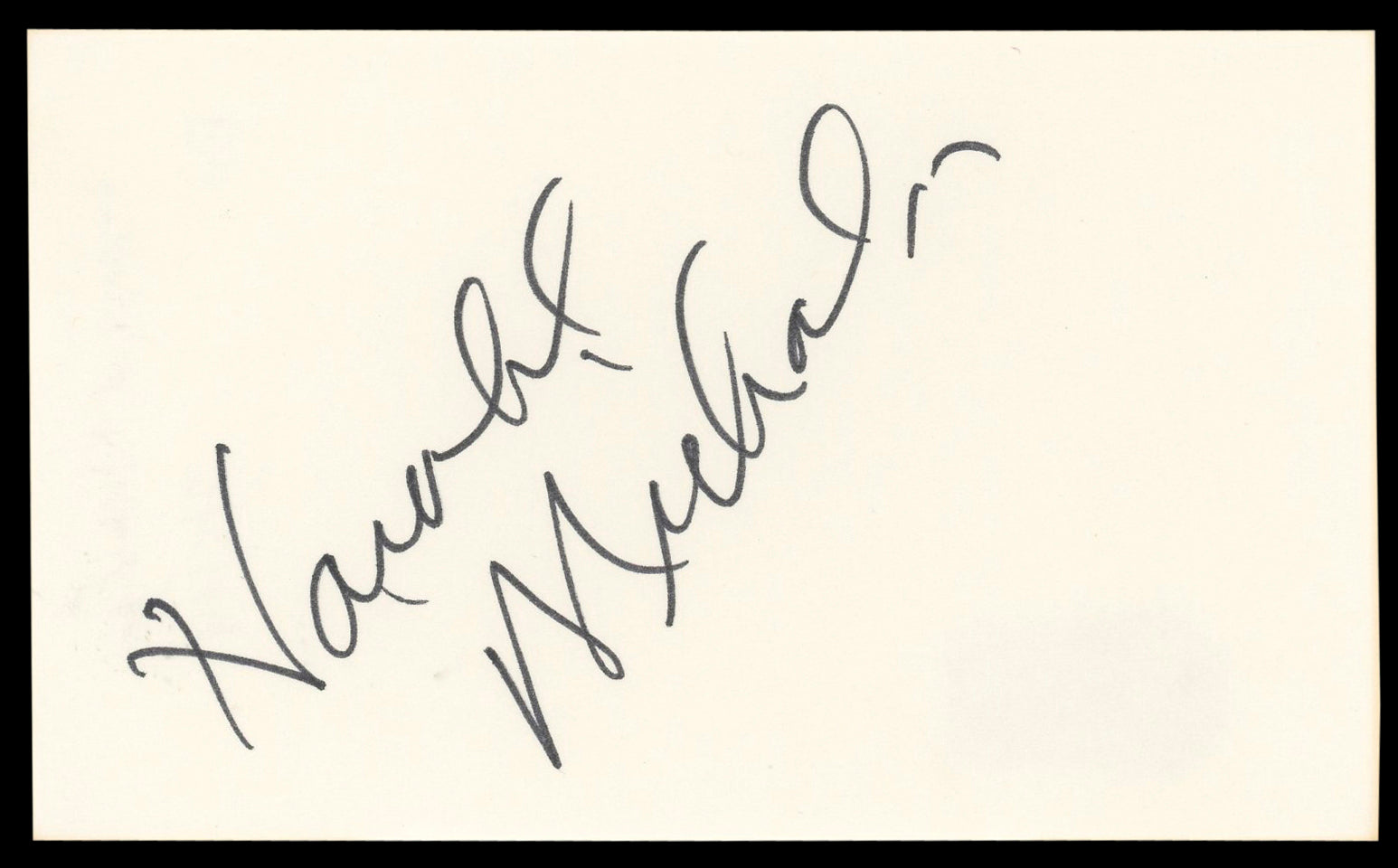 Harold Nicholas Down Argentine Way Authentic Signed 3x5 Index Card BAS #BL98890