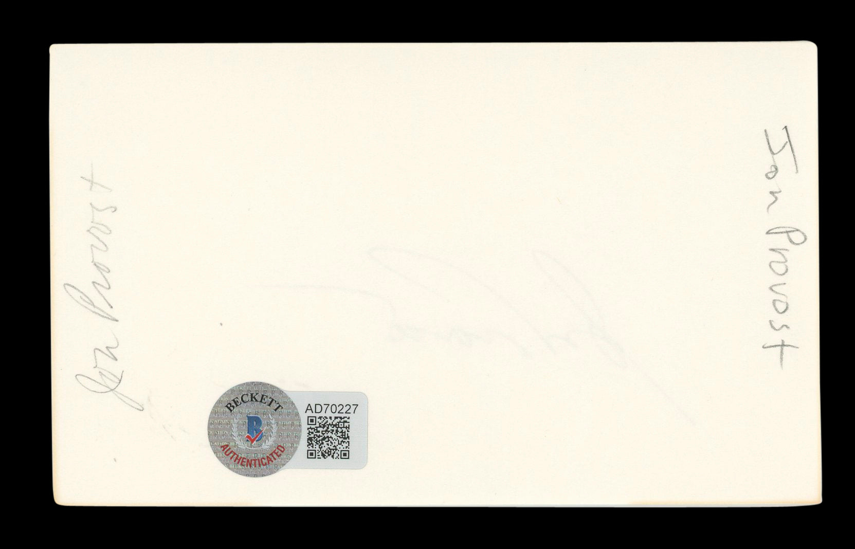 Jon Provost Lassie Authentic Signed 3x5 Index Card Autographed BAS #AD70227