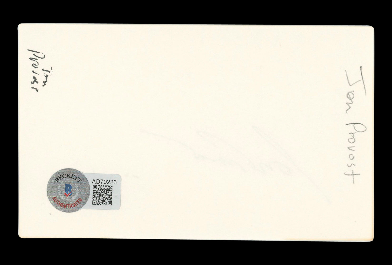 Jon Provost Lassie Authentic Signed 3x5 Index Card Autographed BAS #AD70226