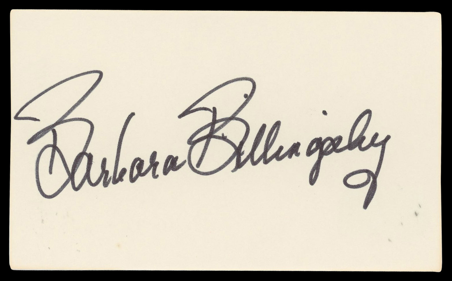 Barbara Billingsley Leave It to Beaver Signed 3x5 Index Card BAS #BN06533