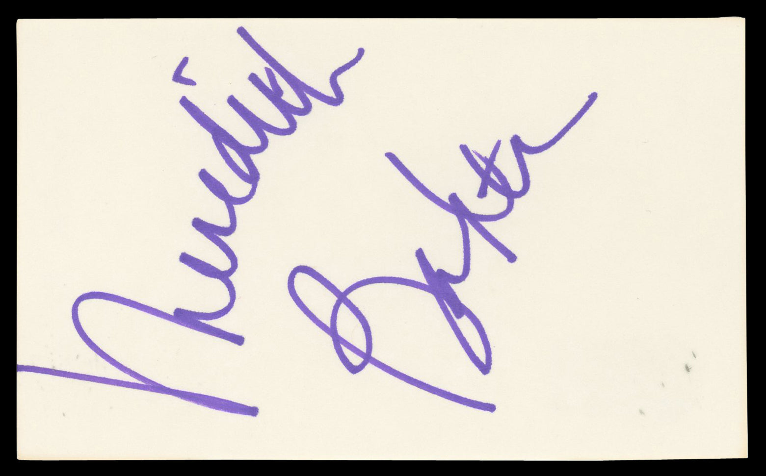 Meredith Baxter Family Ties Authentic Signed 3x5 Index Card BAS #BN06534