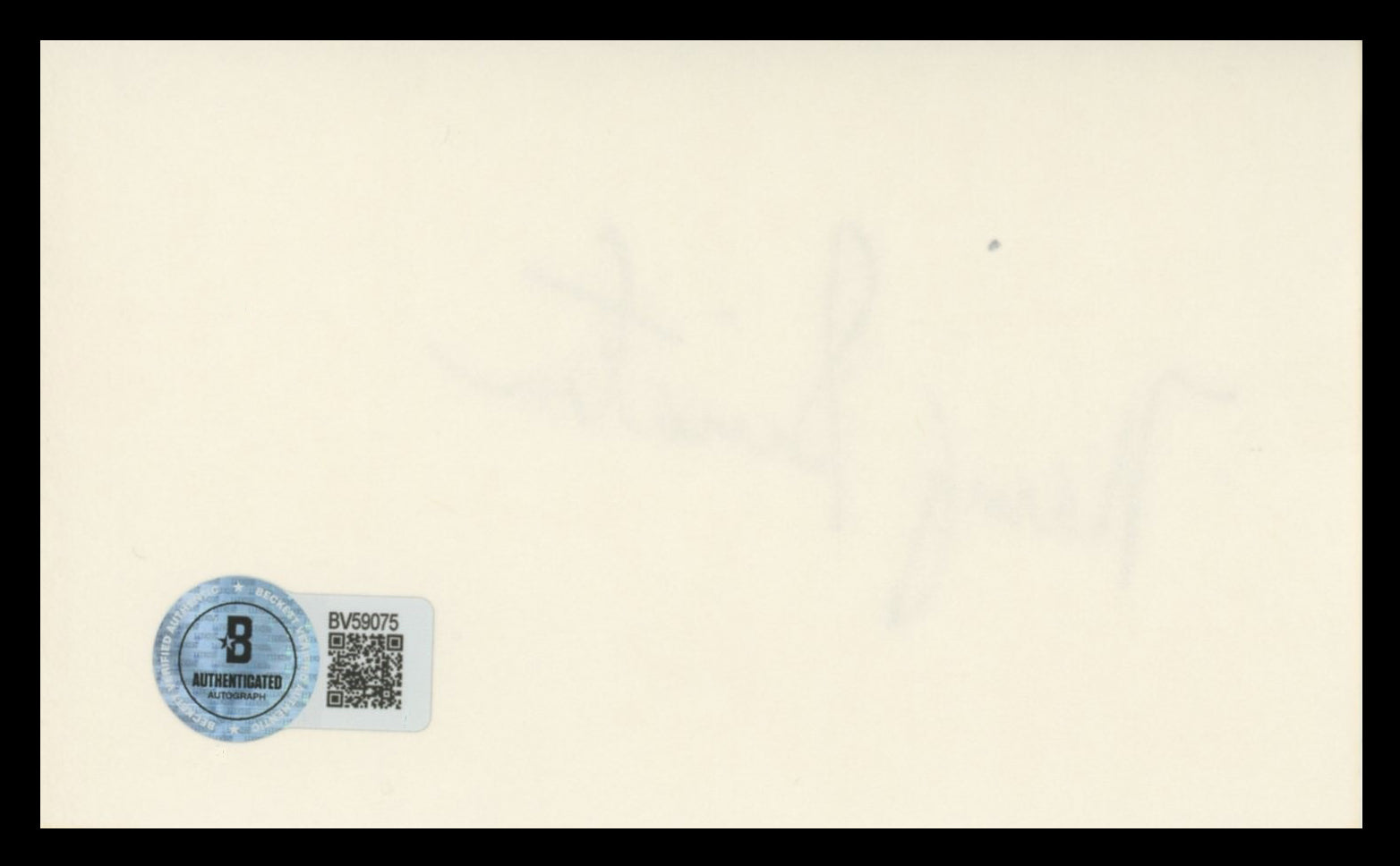 Nancy Sinatra Movin' With Nancy Authentic Signed 3x5 Index Card BAS #BV59075