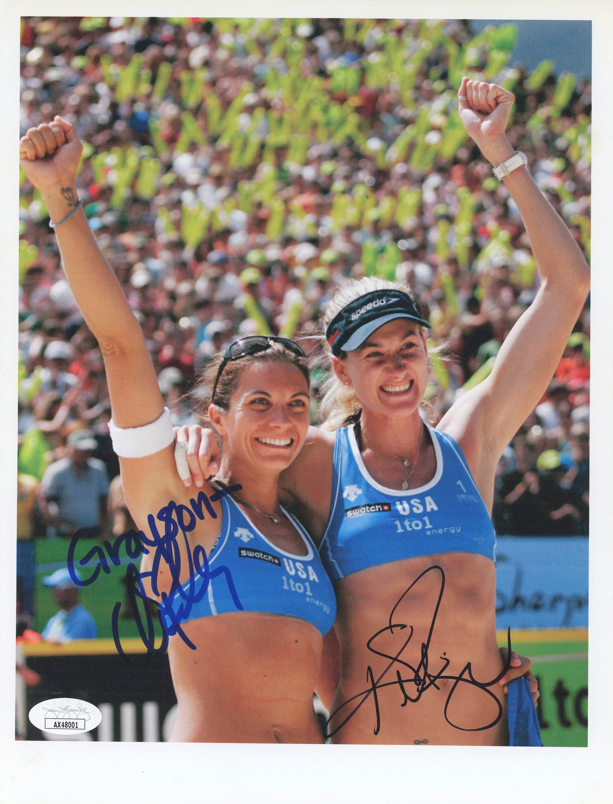 Misty May-Treanor & Kerri Walsh USA Volleyball Signed 8.5x11 Photo JSA #AX48001