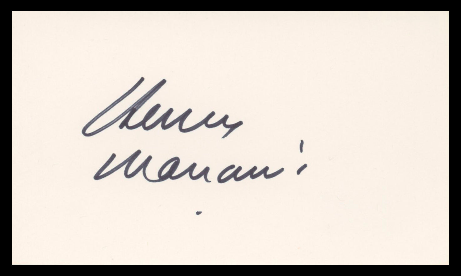Henry Mancini Breakfast At Tiffany's Authentic Signed 3x5 Index Card BAS #BV03139