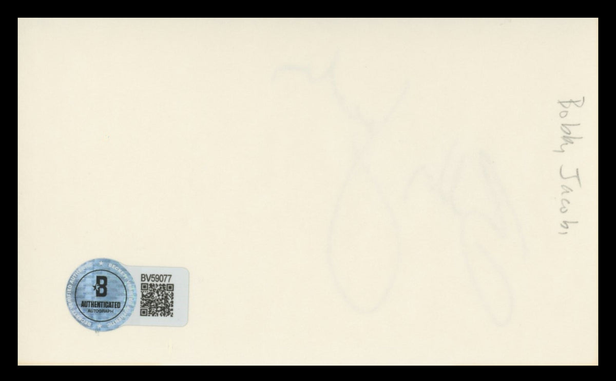 Bobby Jacoby Tremors Authentic Signed 3x5 Index Card Autographed BAS #BV59077