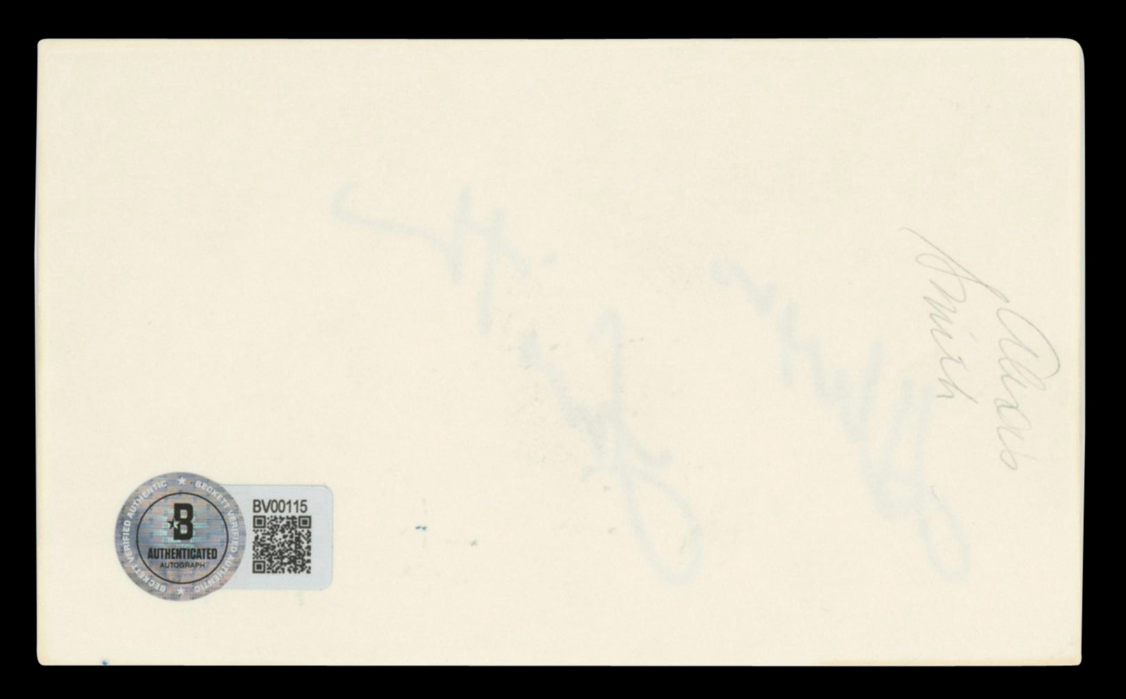 Alexis Smith Gentleman Jim Authentic Signed 3x5 Index Card BAS #BV00115