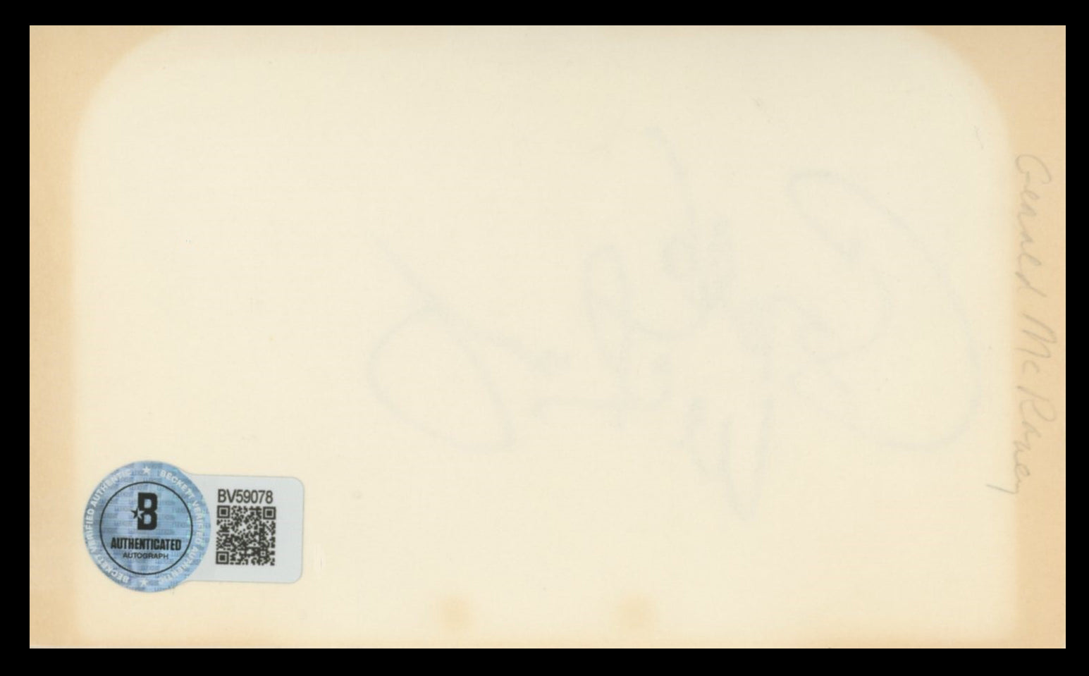 Gerald McRaney Simon & Simon Authentic Signed 3x5 Index Card BAS #BV59078