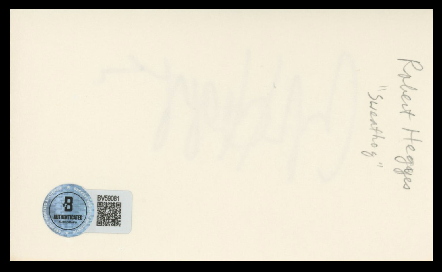 Robert Hegyes Welcome Back, Kotter Authentic Signed 3x5 Index Card BAS #BV59081