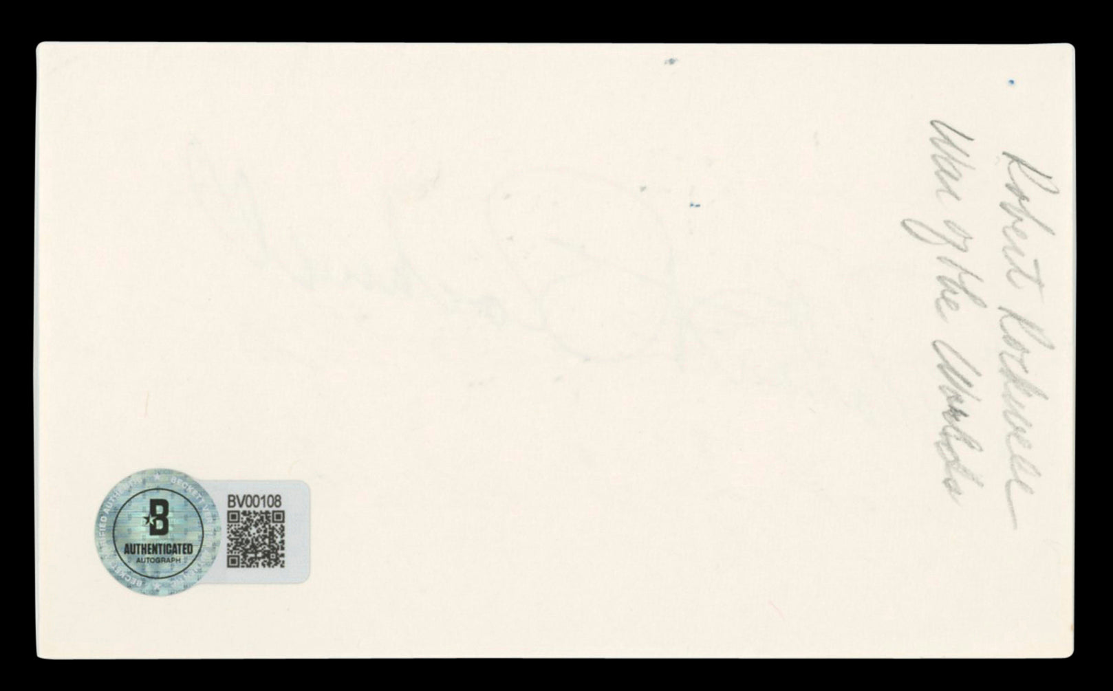 Robert Rockwell Our Miss Brooks Authentic Signed 3x5 Index Card BAS #BV00108