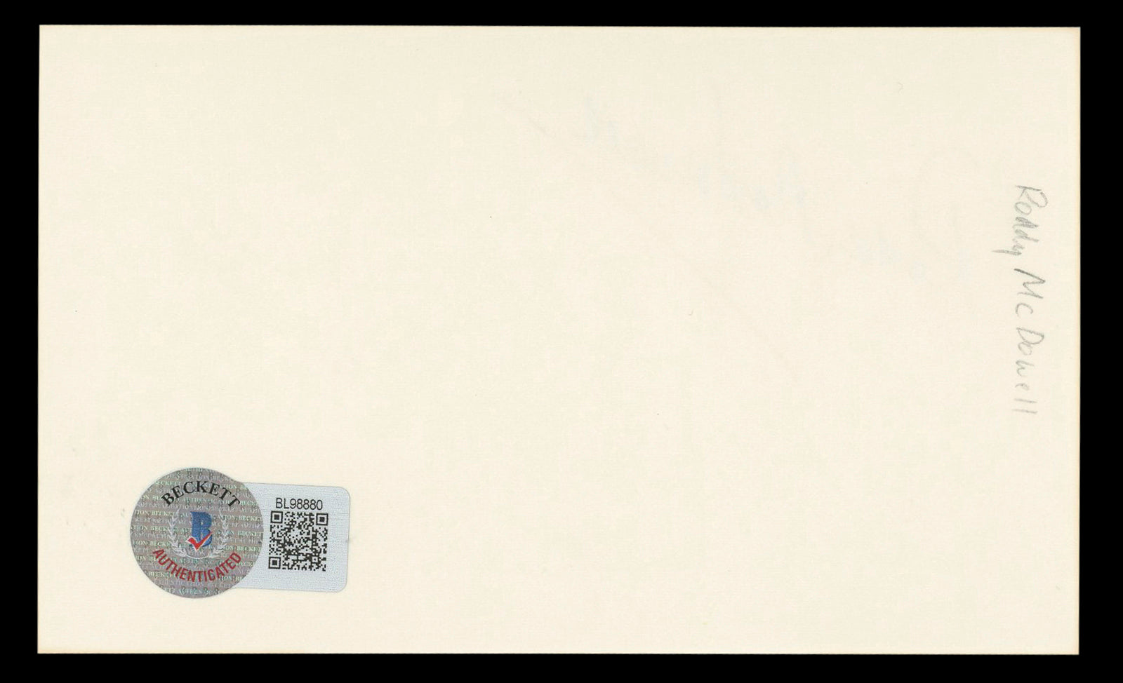 Roddy McDowall Planet Of The Apes Authentic Signed 3x5 Index Card BAS #BL98880