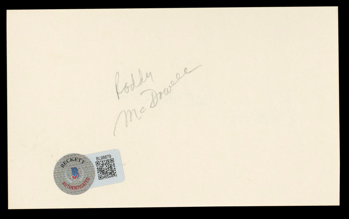 Roddy McDowall Planet Of The Apes Authentic Signed 3x5 Index Card BAS #BL98879