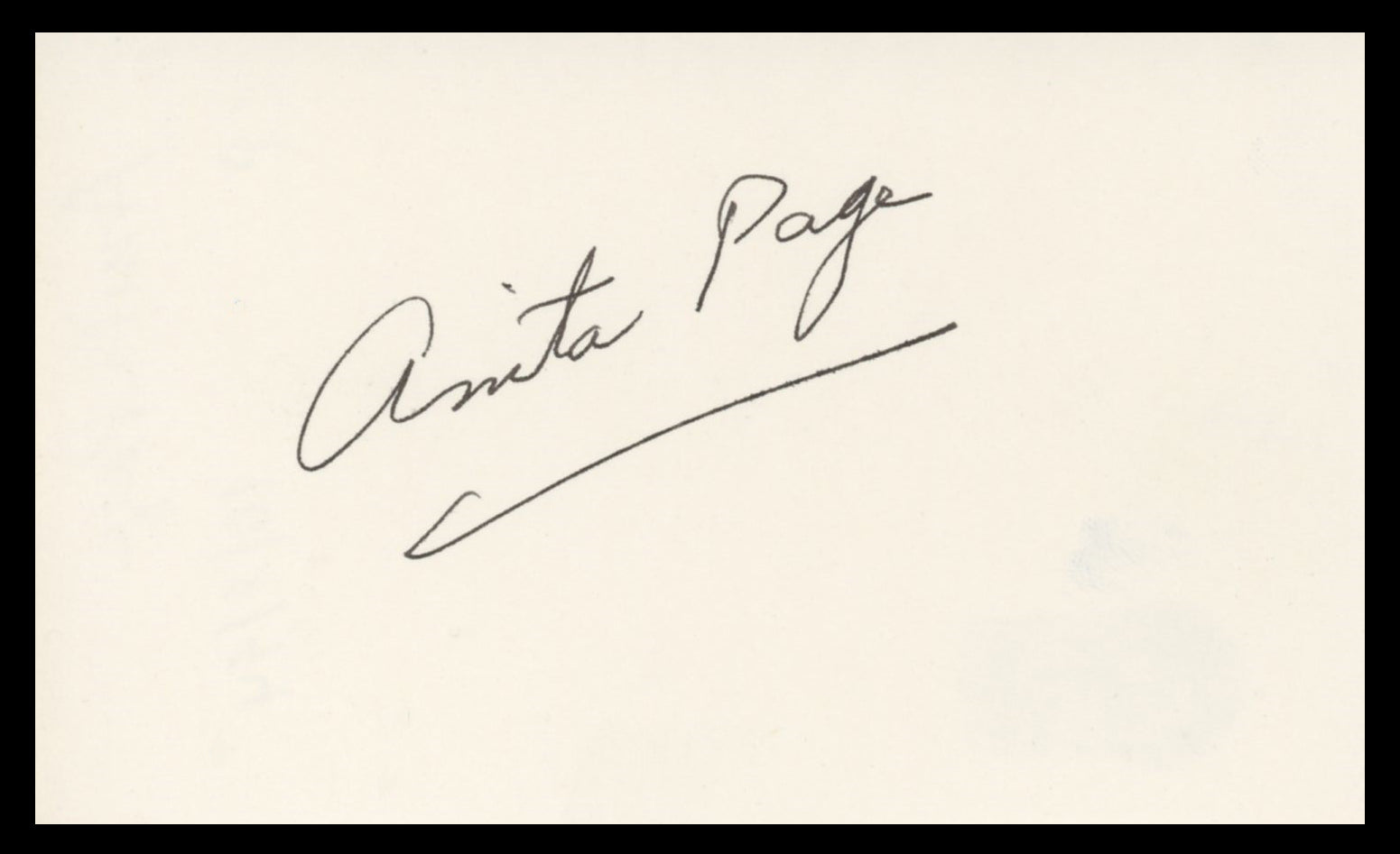 Anita Page The Broadway Melody Authentic Signed 3x5 Index Card BAS #BV59084