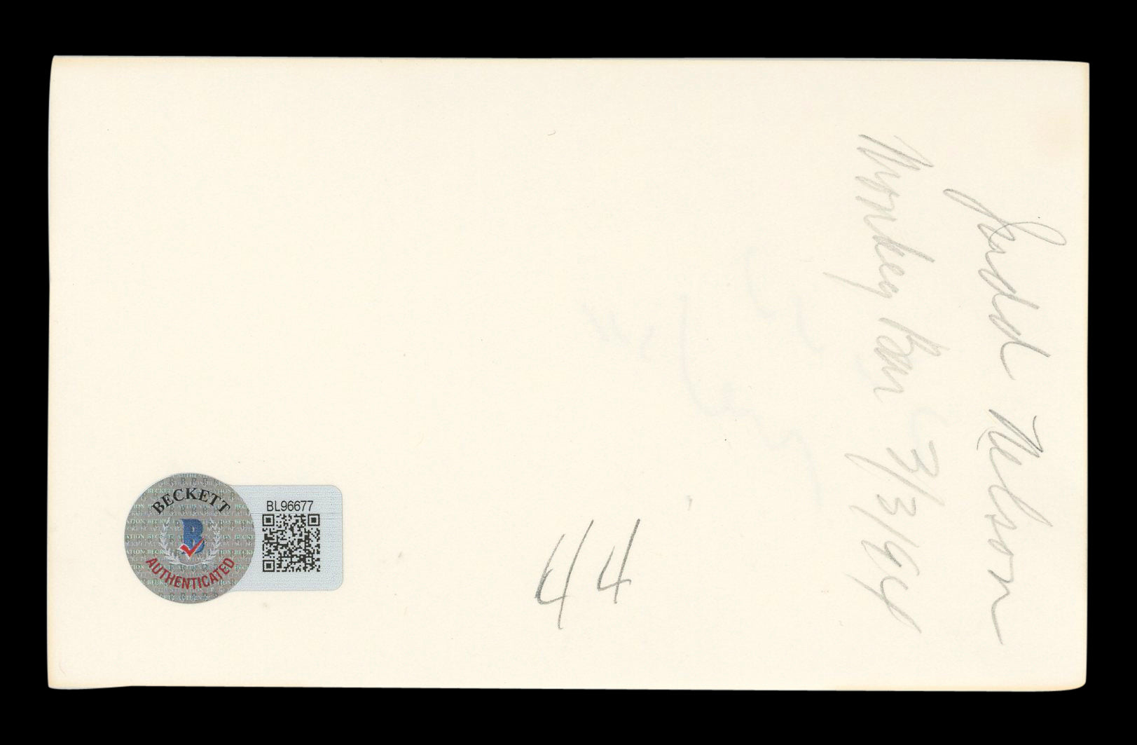 Judd Nelson The Breakfast Club Authentic Signed 3x5 Index Card BAS #BL96677