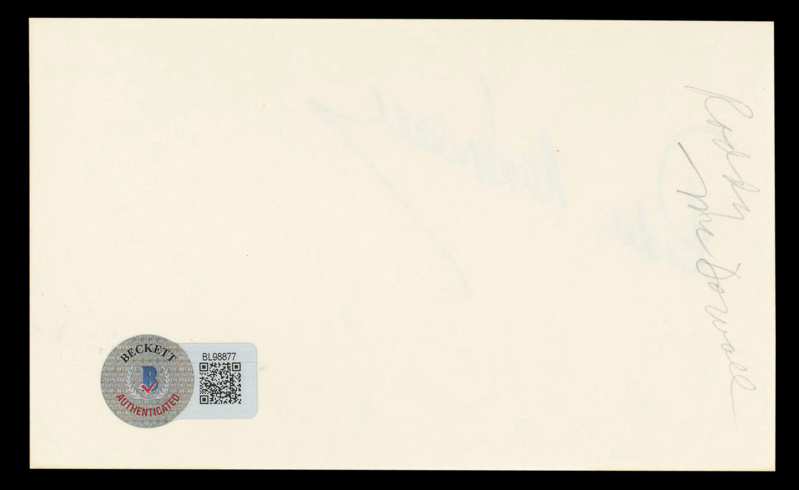 Roddy McDowall Planet Of The Apes Authentic Signed 3x5 Index Card BAS #BL98877