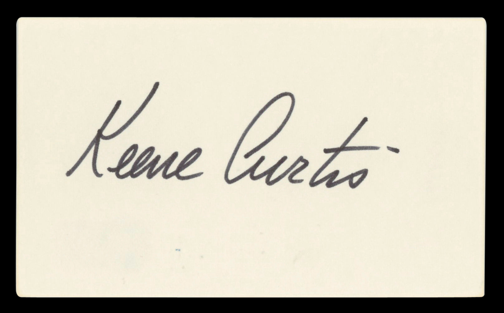 Keene Curtis Cheers Authentic Signed 3x5 Index Card Autographed BAS #BV03157