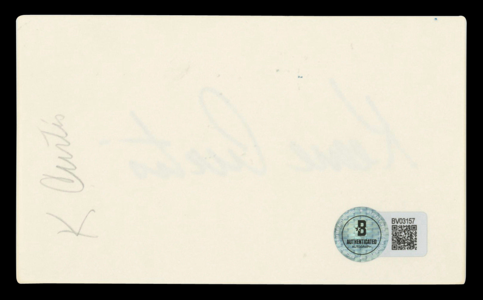 Keene Curtis Cheers Authentic Signed 3x5 Index Card Autographed BAS #BV03157