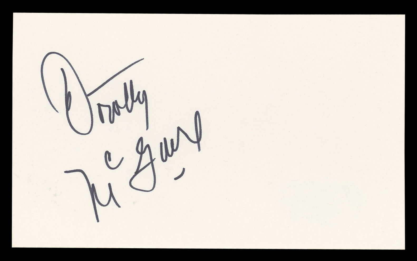Dorothy McGuire Gentleman's Agreement Signed 3x5 Index Card BAS #BL98874