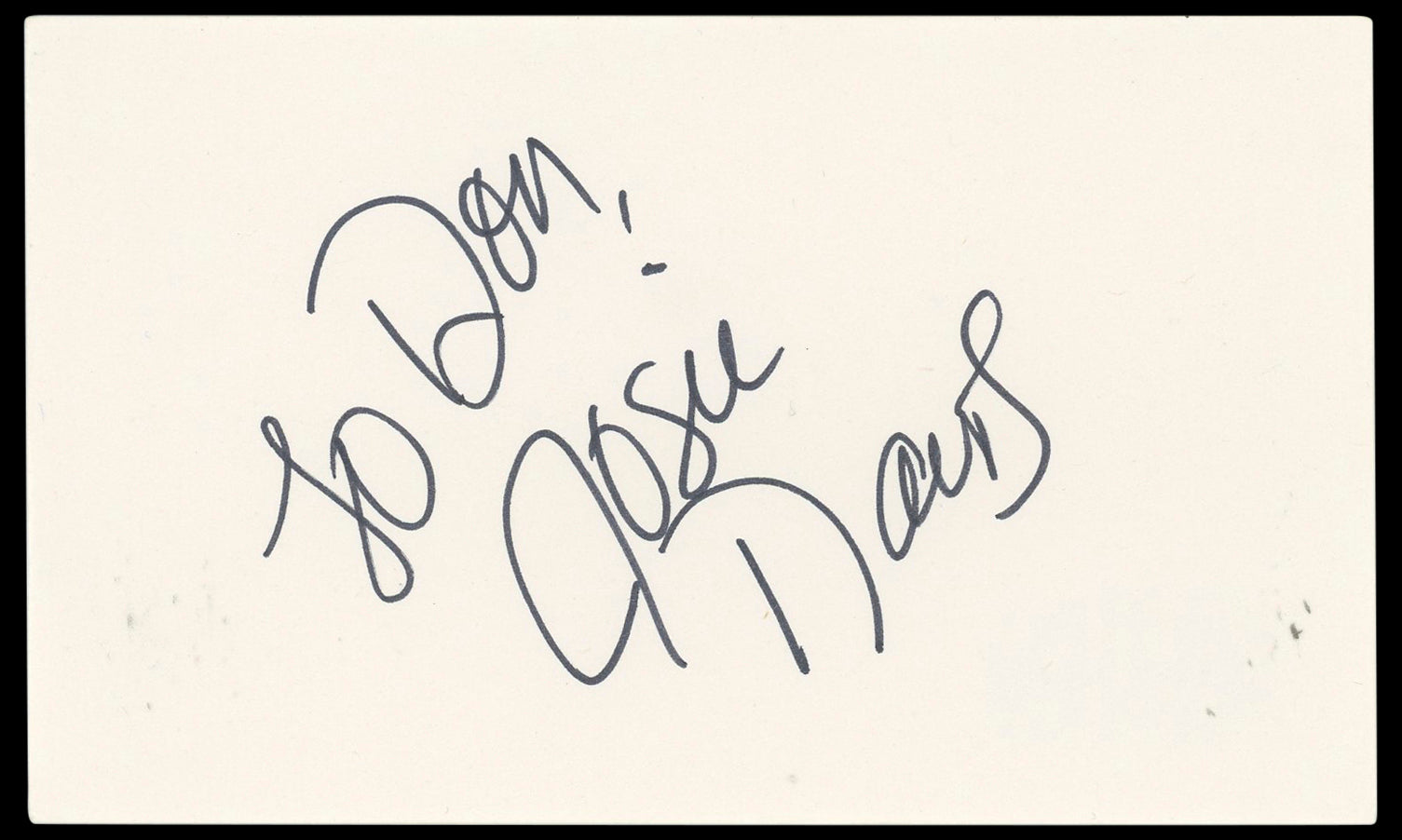 Josie Davis Charles in Charge Authentic Signed 3x5 Index Card BAS #BN33217