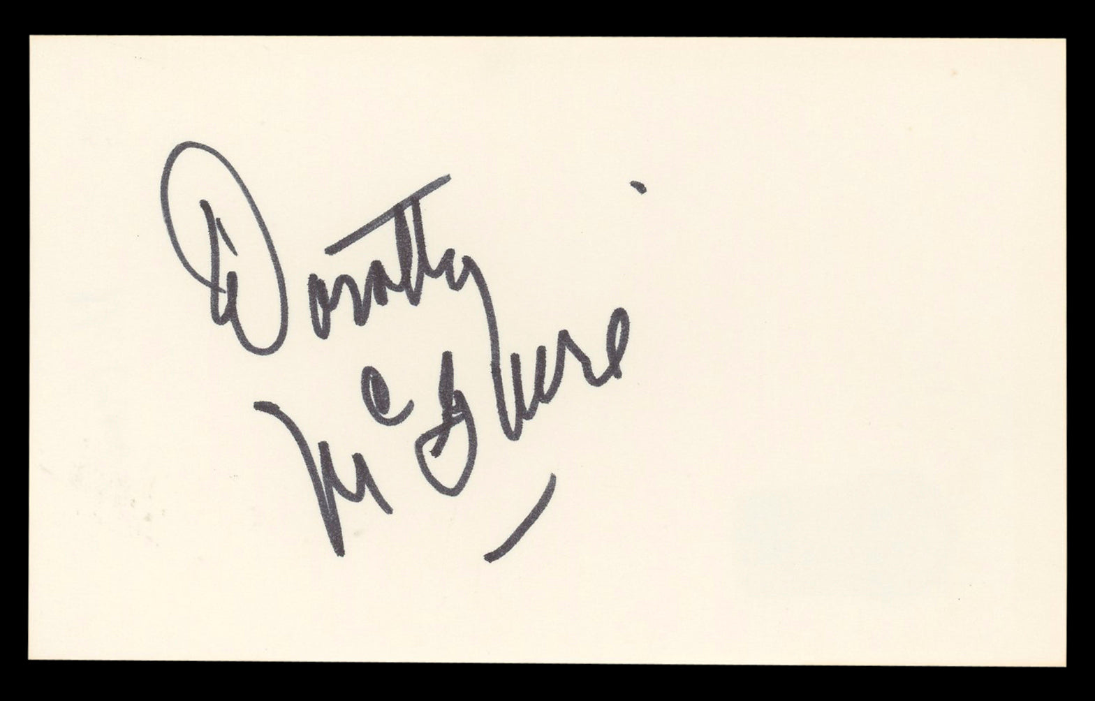 Dorothy McGuire Gentleman's Agreement Signed 3x5 Index Card BAS #BL98873