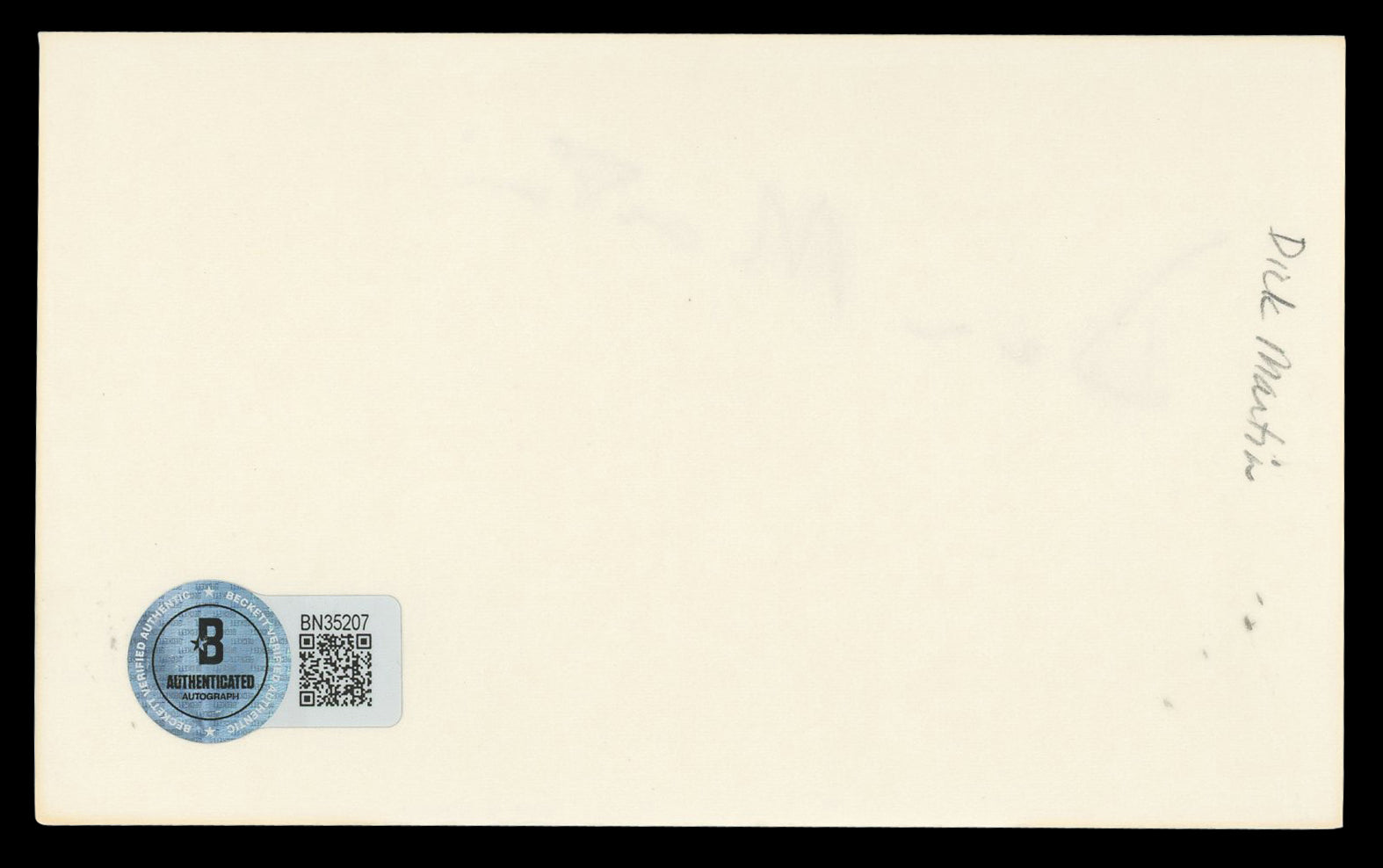 Dick Martin Rowan & Martin's Laugh-In Signed 3x5 Index Card BAS #BN35207