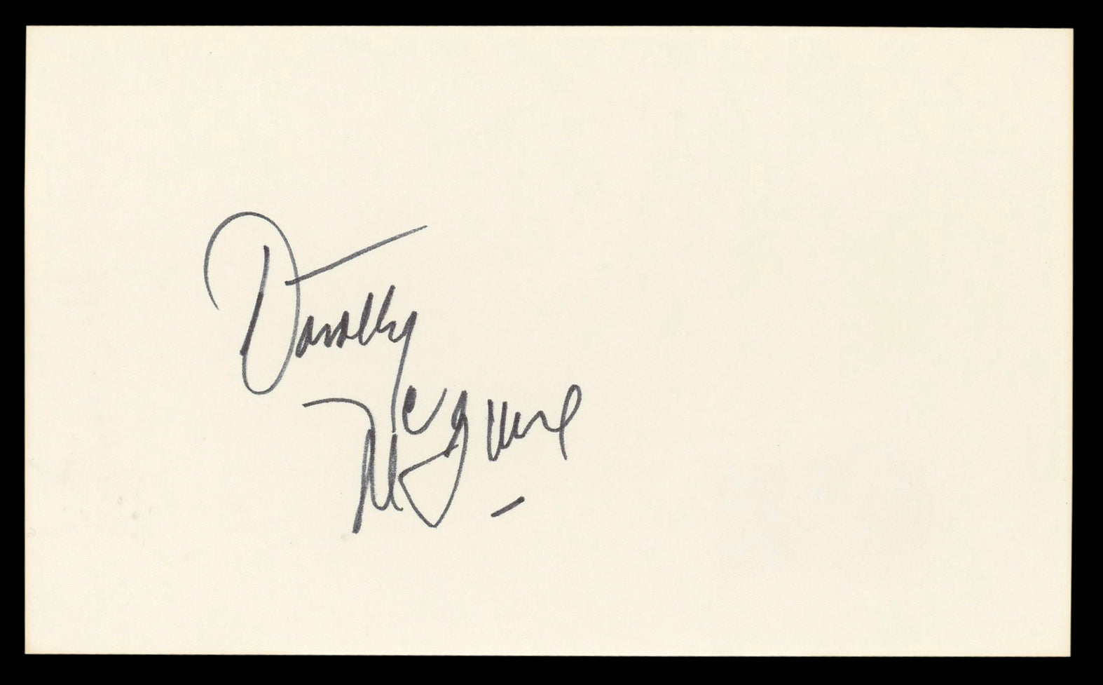 Dorothy McGuire Gentleman's Agreement Signed 3x5 Index Card BAS #BL98872