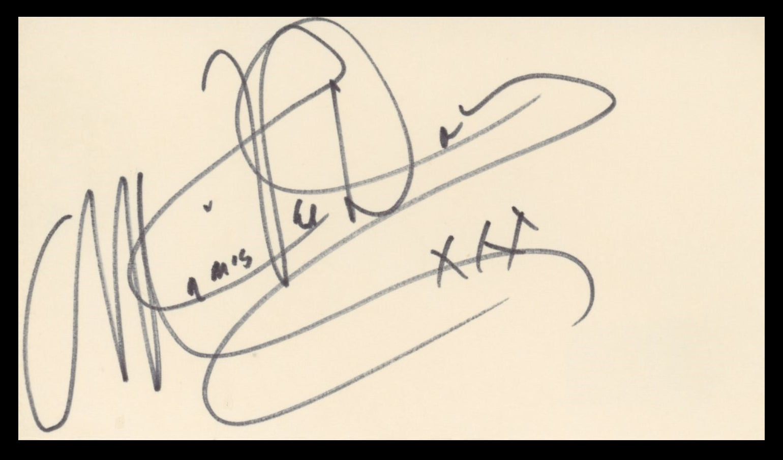 Mamie Van Doren Untamed Youth Authentic Signed 3x5 Index Card BAS #BV59090
