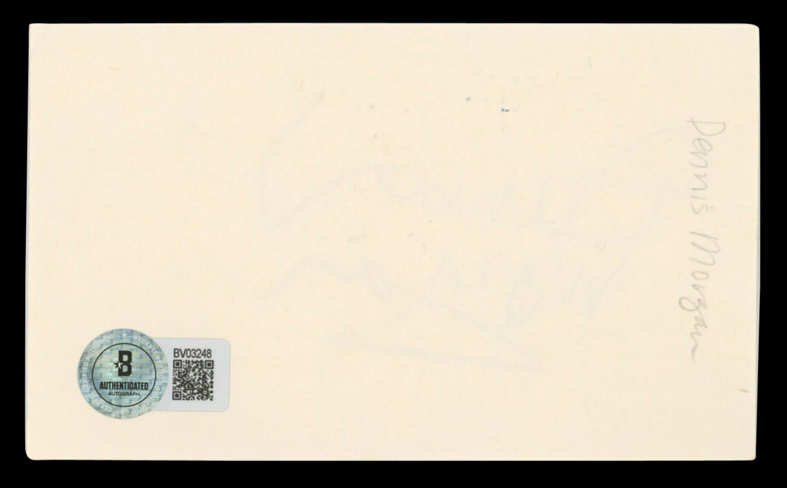 Dennis Morgan Christmas in Connecticut Authentic Signed 3x5 Index Card BAS #BV03248